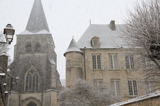L'église de Pouilly-sur-Loire sous la neige