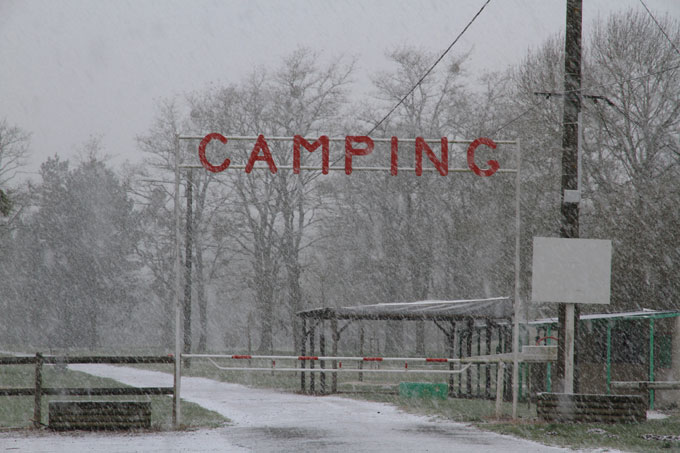 Le camping de Pouilly sur Loire sous la neige